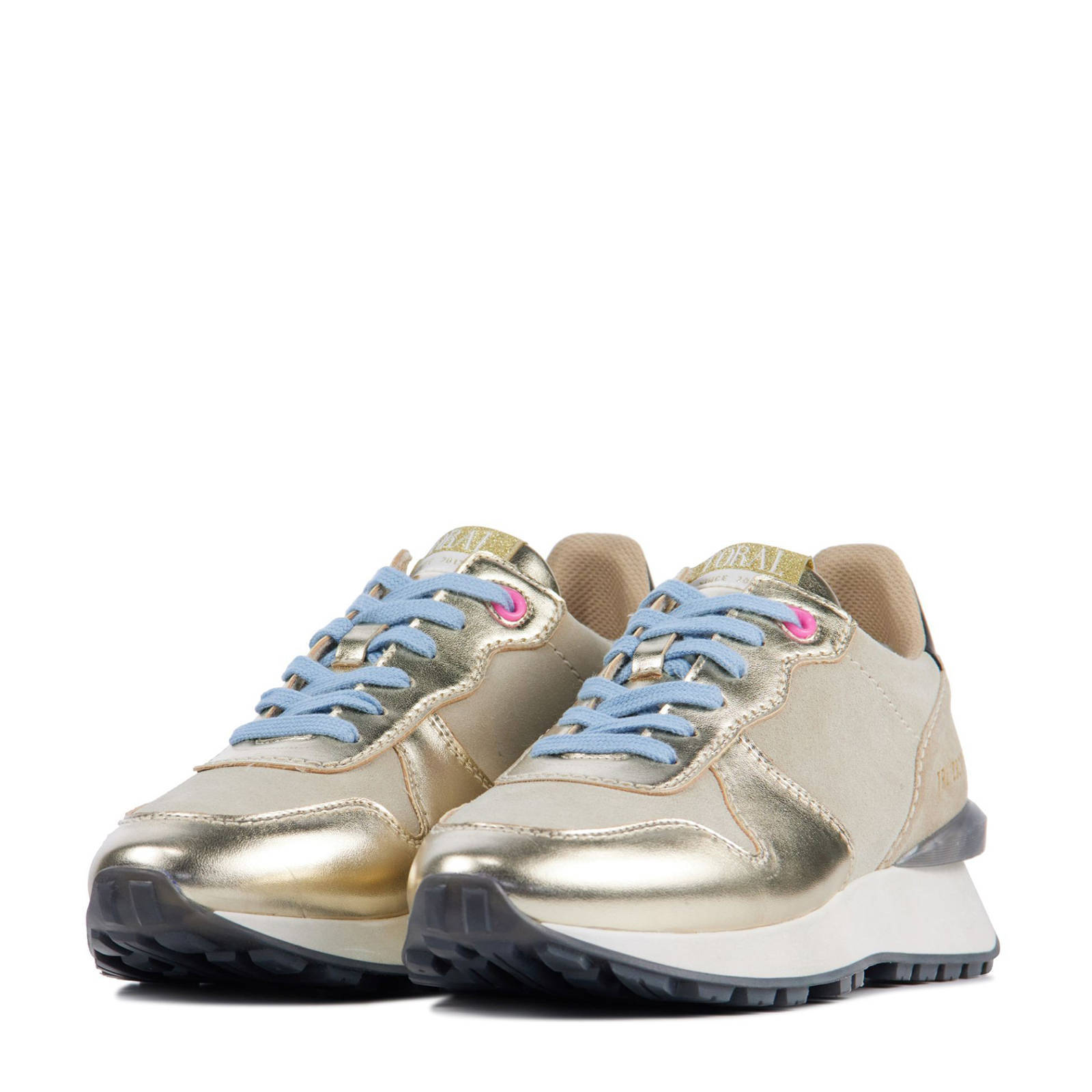 Toral 12637 leren sneakers beige/goud/blauw | wehkamp