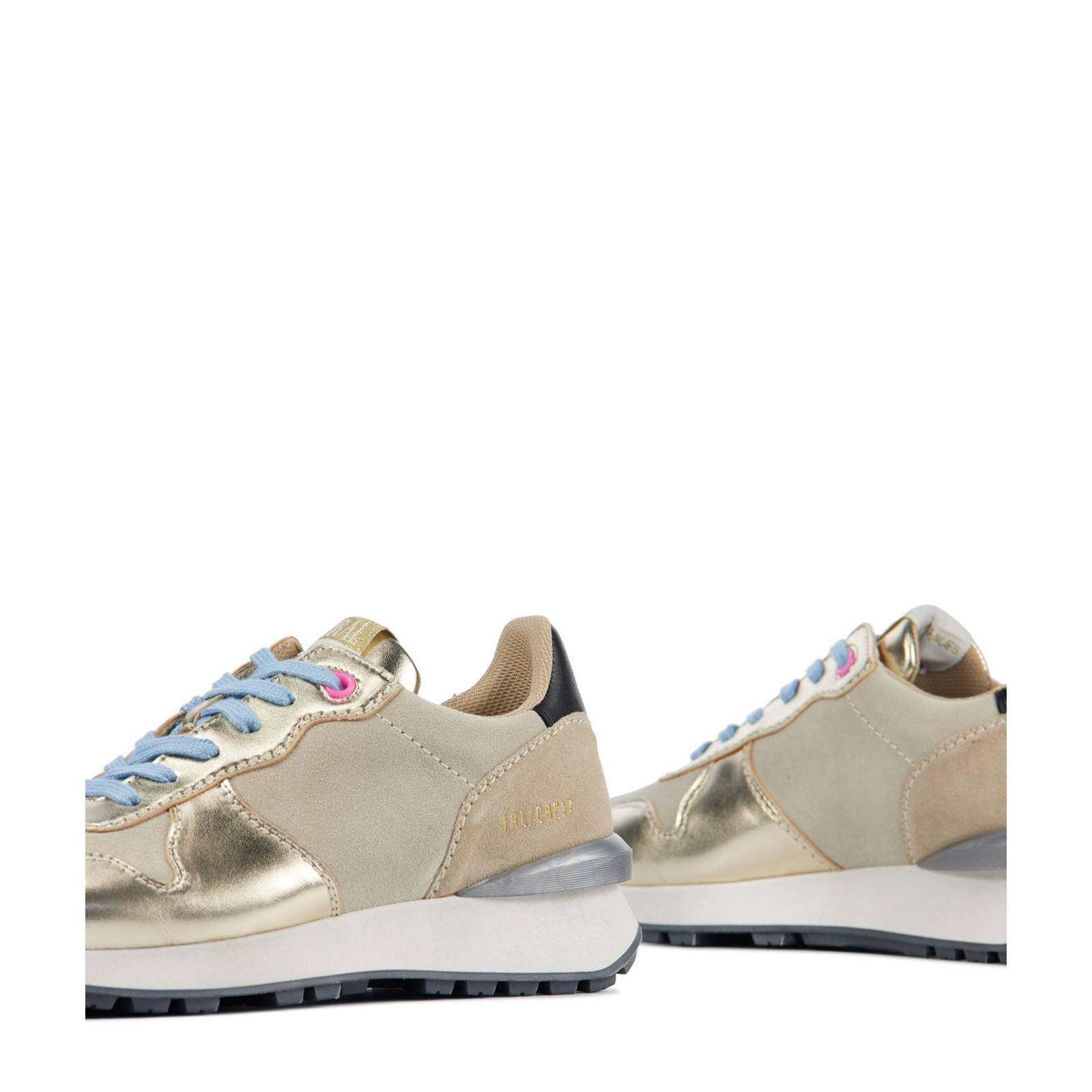 Toral 12637 leren sneakers beige/goud/blauw | wehkamp