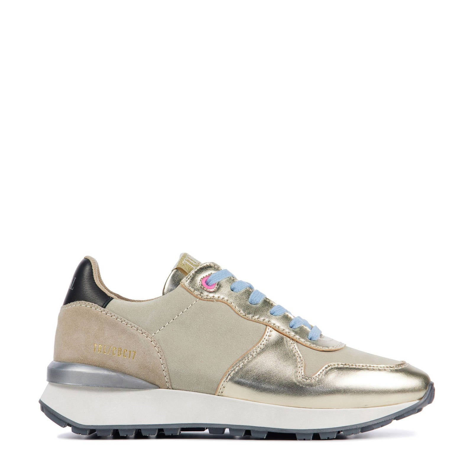 Toral 12637 leren sneakers beige/goud/blauw | wehkamp