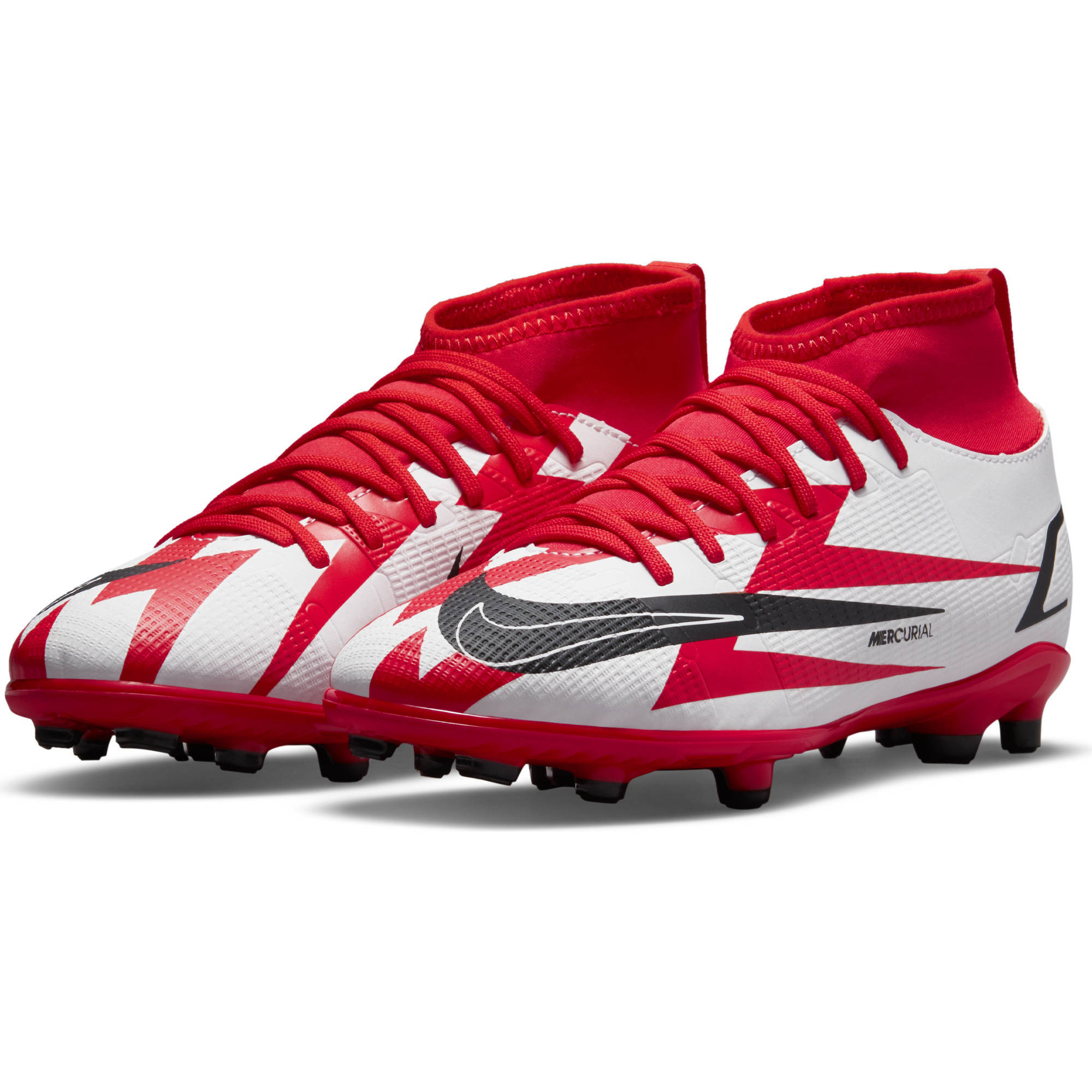 Nike Mercurial Superfly 8 club CR 7 MG Jr. voetbalschoenen rood/zwart/wit |  wehkamp