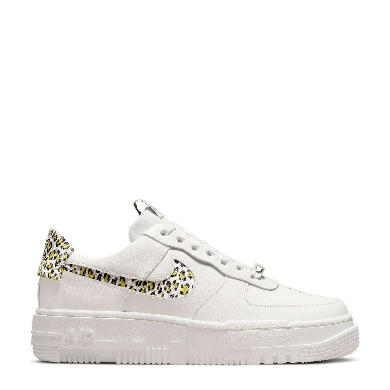 Nike Air Force One Pixel sneakers ecru/geel/zwart | wehkamp