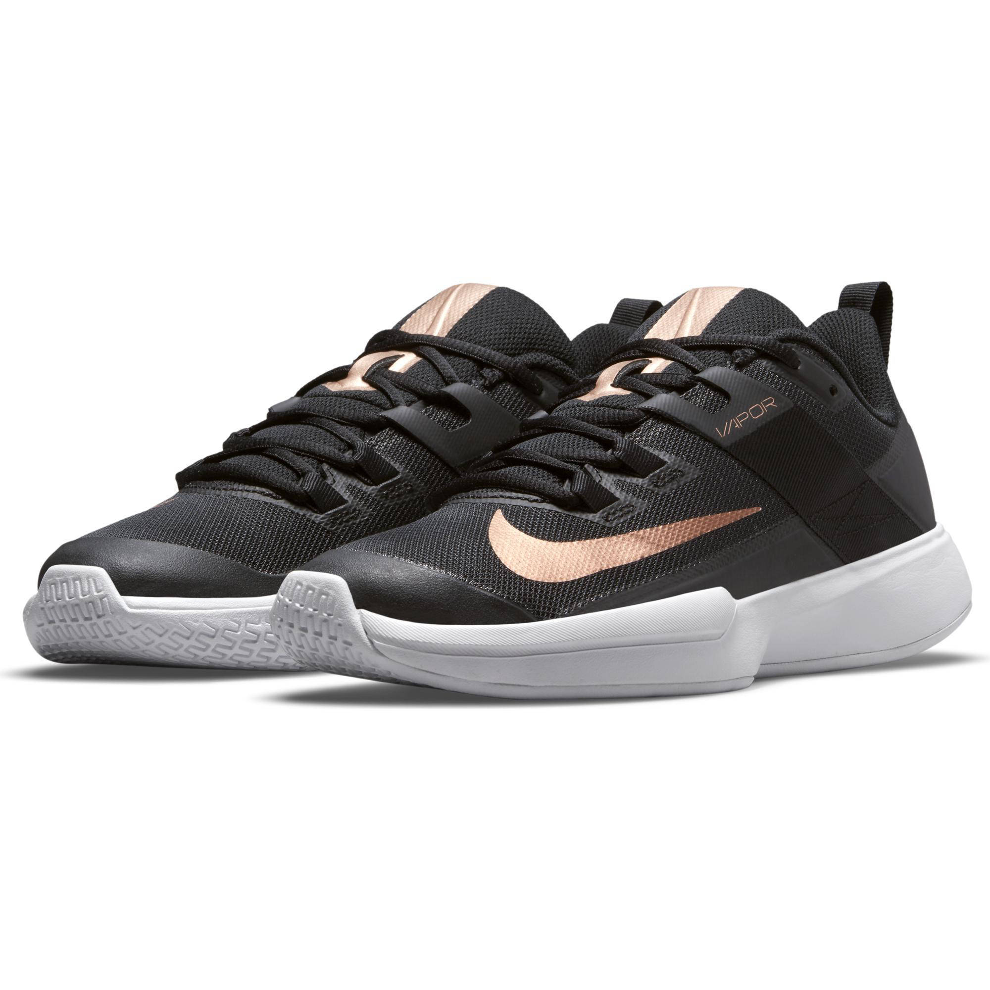 Nike NikeCourt Vapor Lite HC tennisschoenen zwart/brons/wit | wehkamp