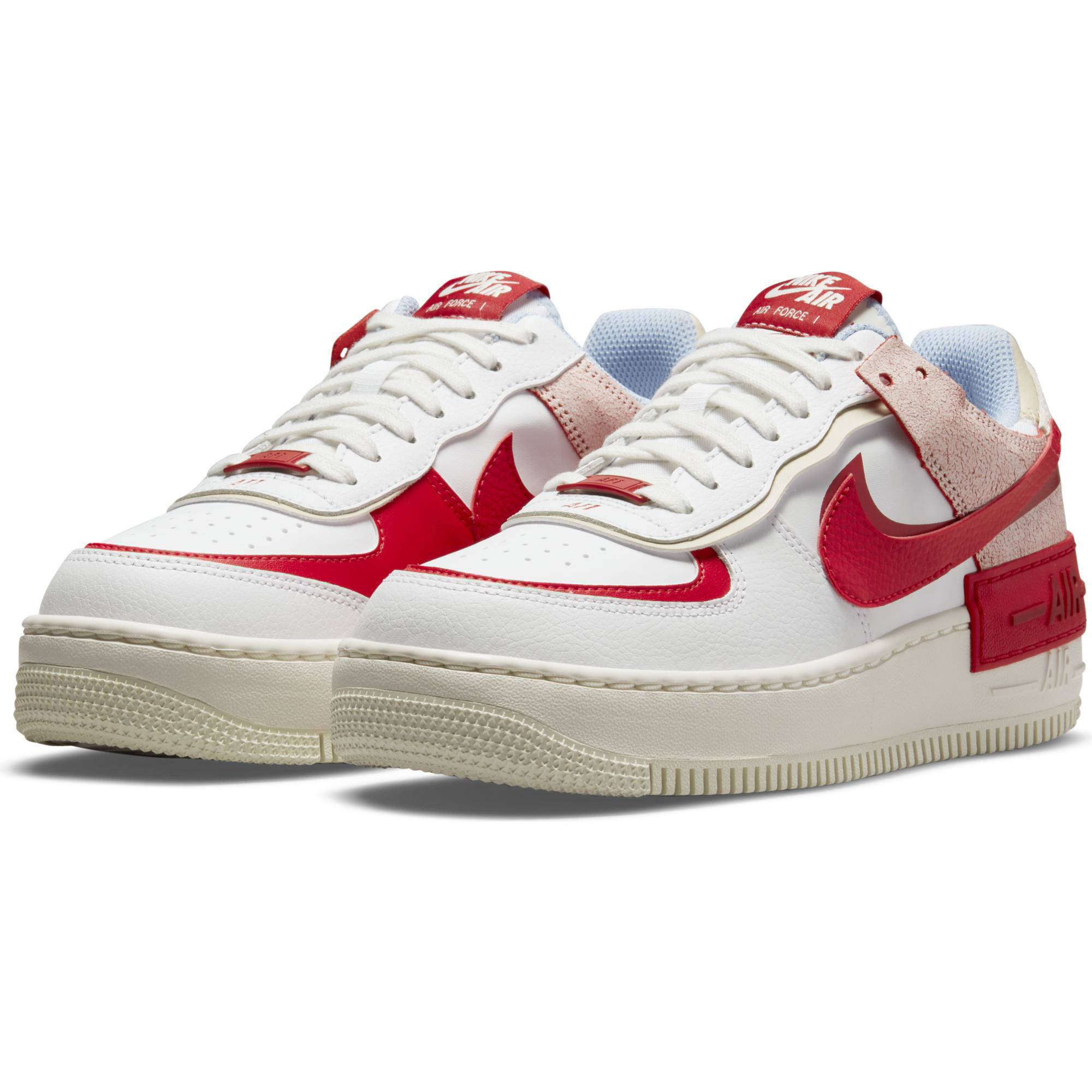 Nike Air Force 1 Shadow sneakers wit/rood/roze | wehkamp