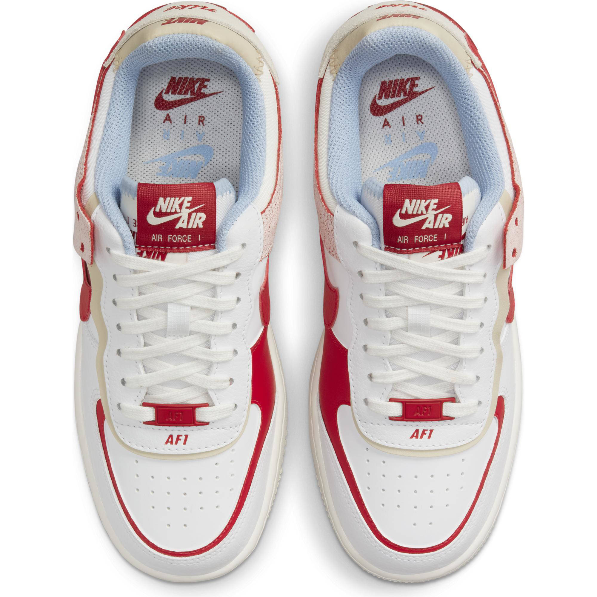 Nike Air Force 1 Shadow sneakers wit/rood/roze | wehkamp