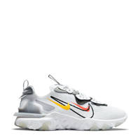 Wit, zwart en grijze heren Nike React Vision sneakers van mesh met veters