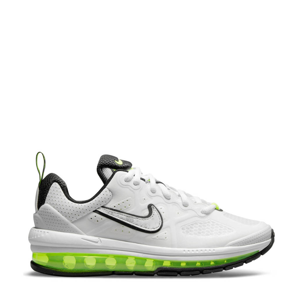 Wit, zwart en gele jongens Nike Air Max Genome sneakers van imitatieleer met veters