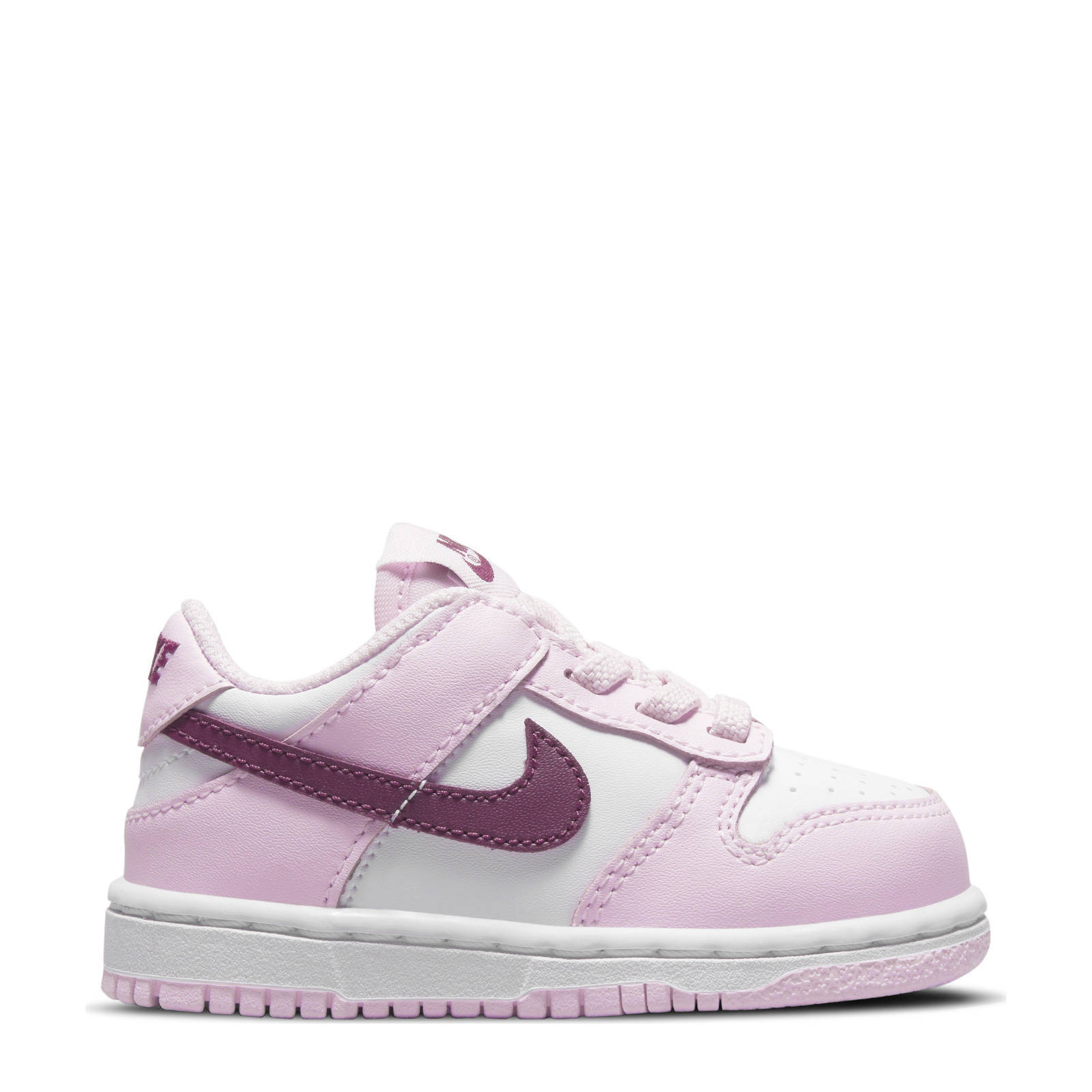 Nike Dunk Low sneakers wit/donkerrood/roze | wehkamp