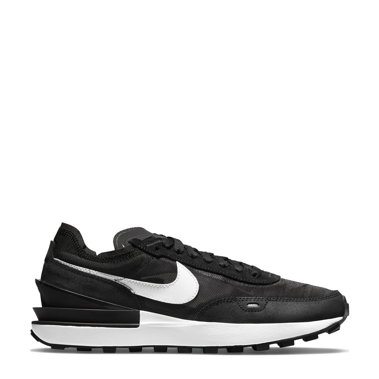 Nike Waffle One sneakers zwart/wit/oranje | wehkamp