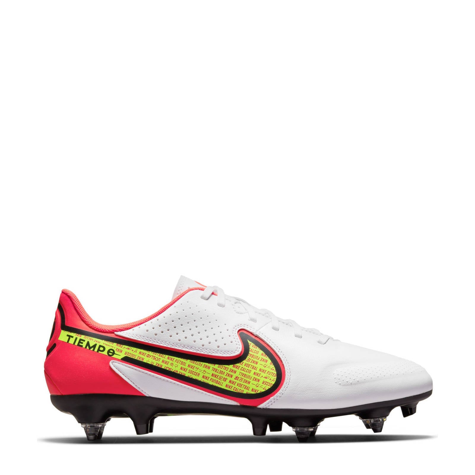 Nike Tiempo Legend 9 Academy SG-Pro Ac voetbalschoenen wit/rood/geel |  wehkamp