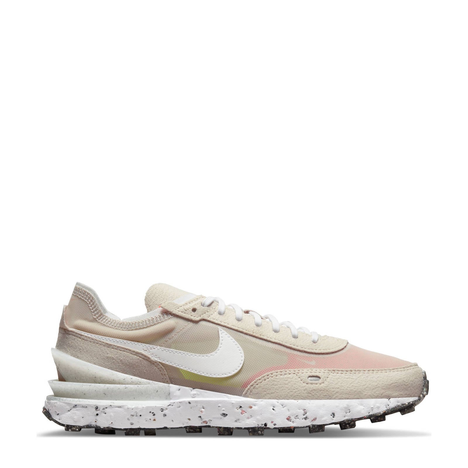 Nike Waffle One Crater transparante sneakers ecru/lichtroze | wehkamp
