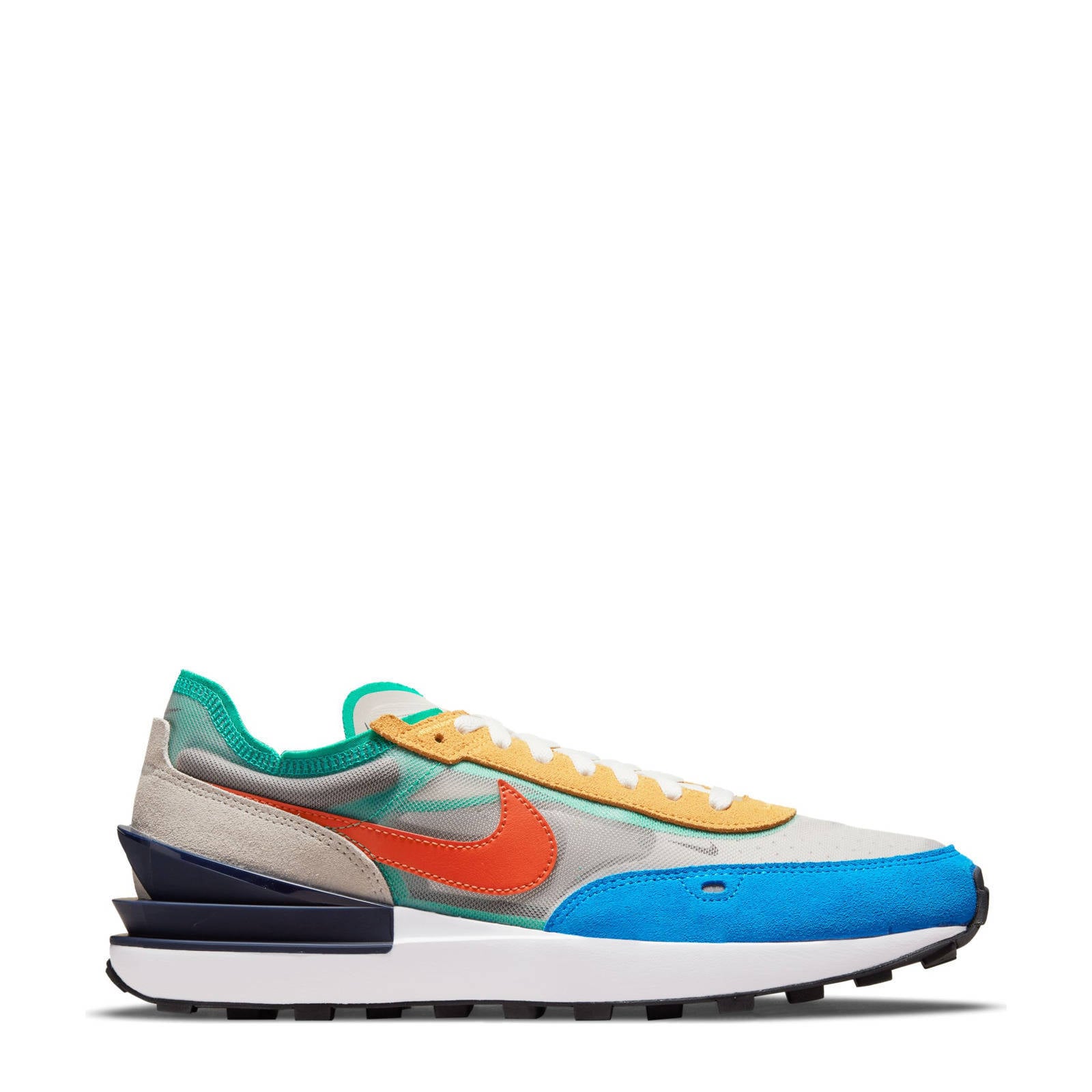 Nike Waffle One sneakers ecru/oranje/blauw | wehkamp