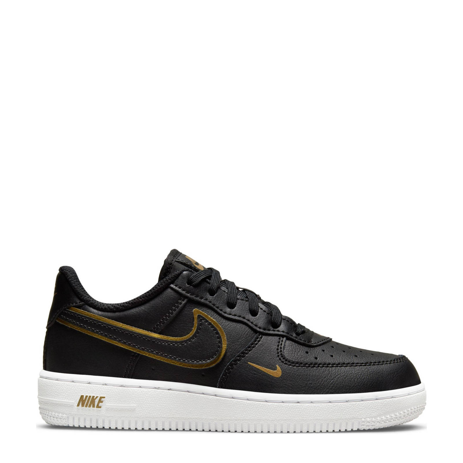Nike Force 1 LV 8 sneakers zwart/metallic goud | wehkamp
