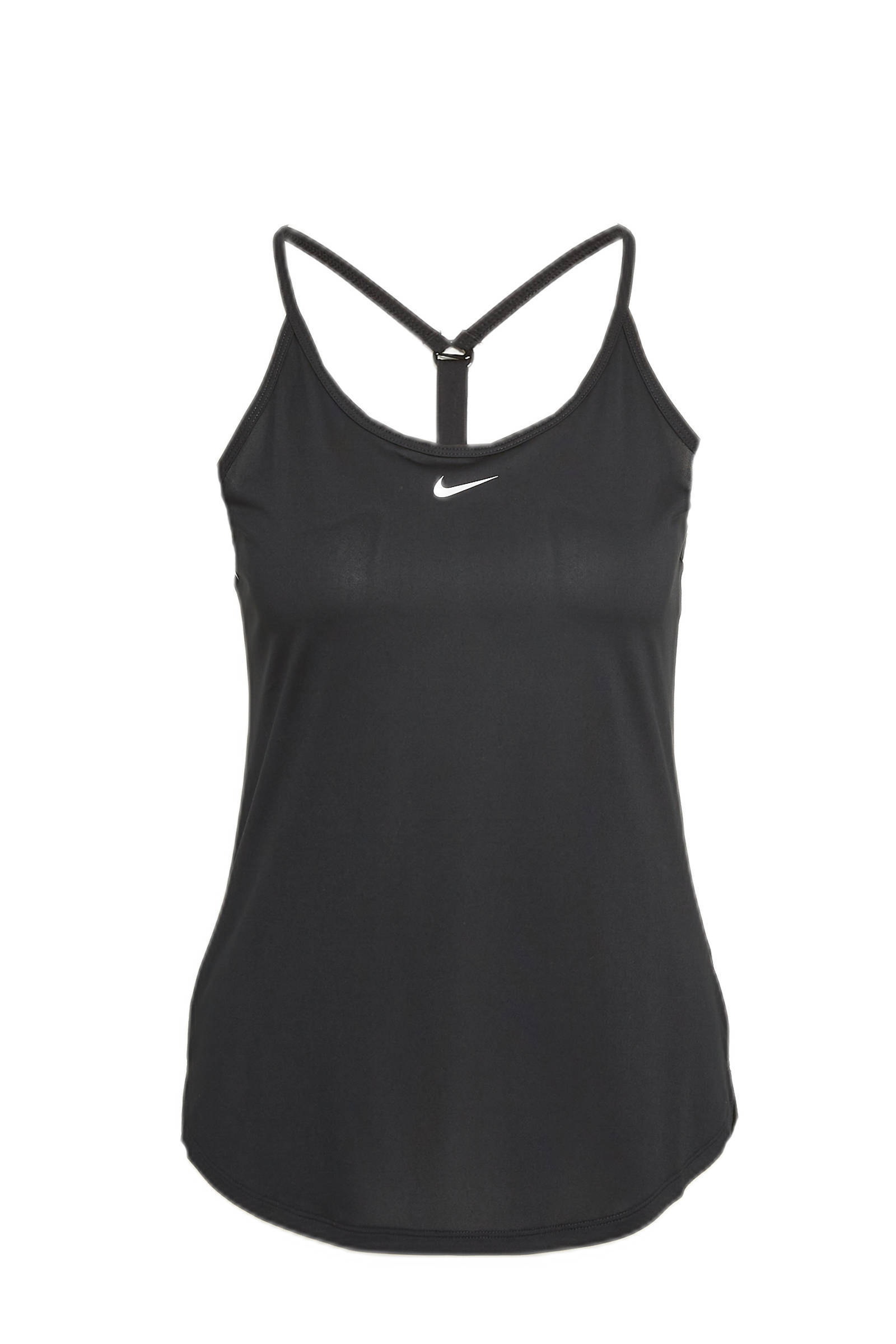 Nike Dri FIT One Elastika Tanktop met standaardpasvorm voor dames Zwart online kopen