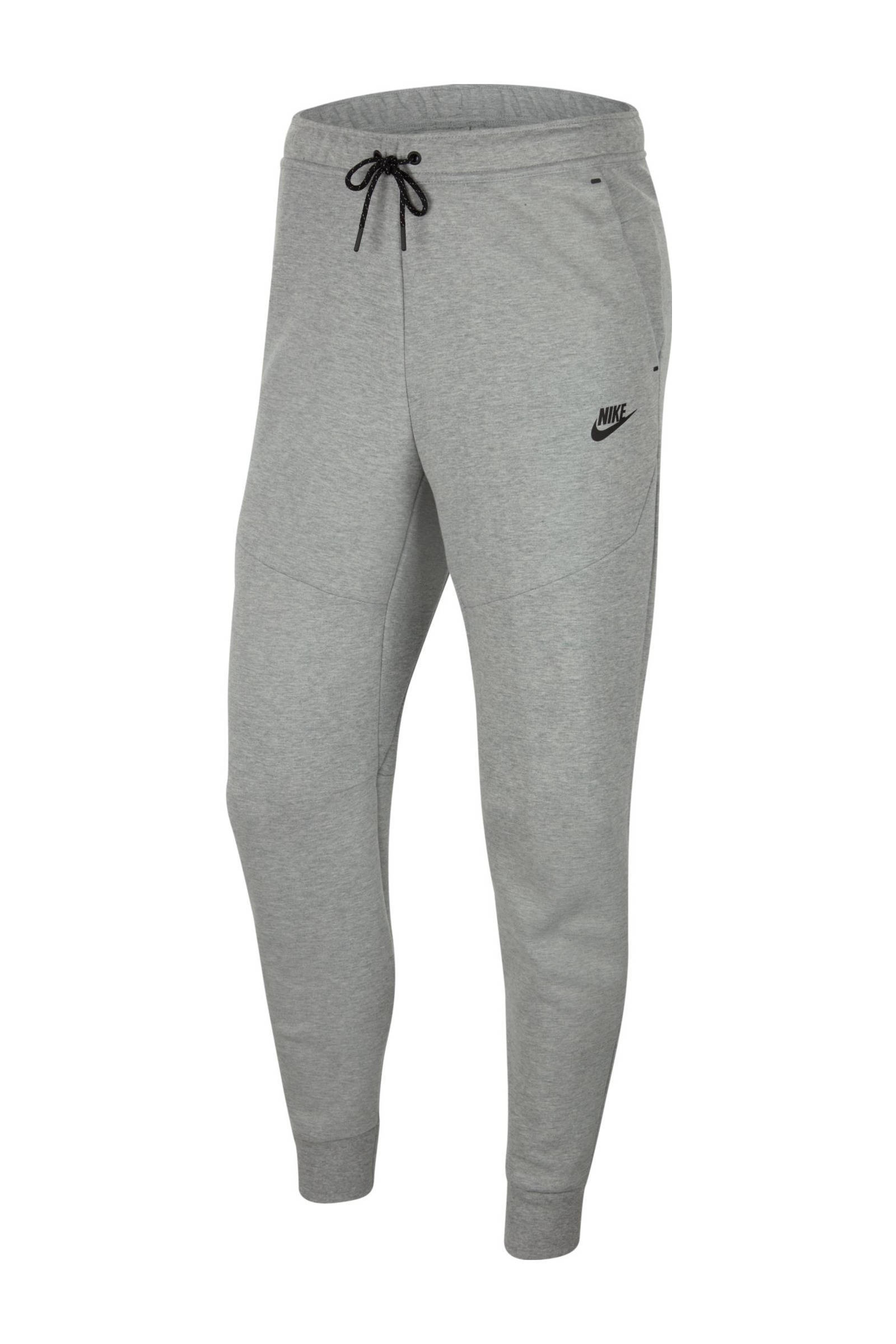 Nike Tech Fleece joggingbroek grijs melange/zwart | wehkamp