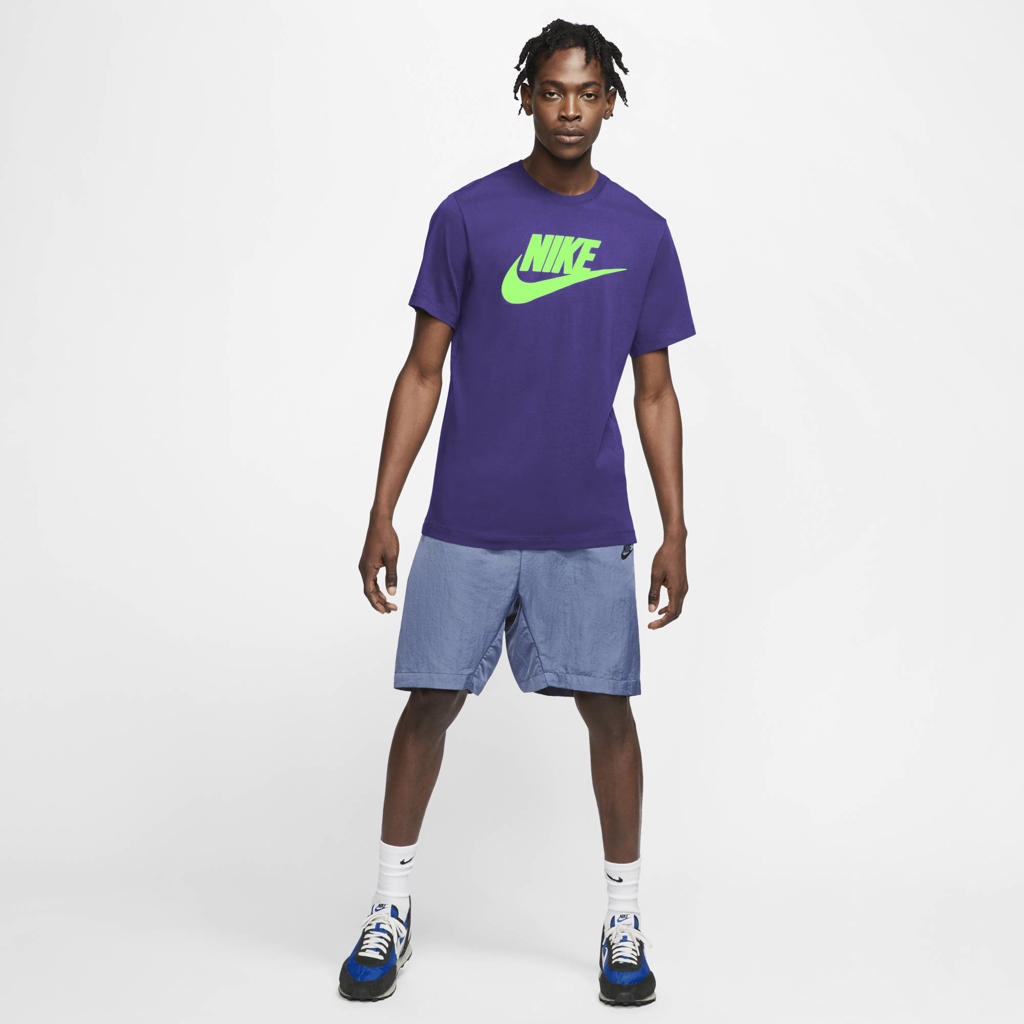 Nike sport T-shirt blauw/limegroen