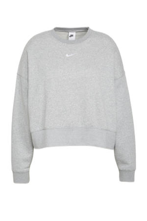 sweater met logo grijs melange
