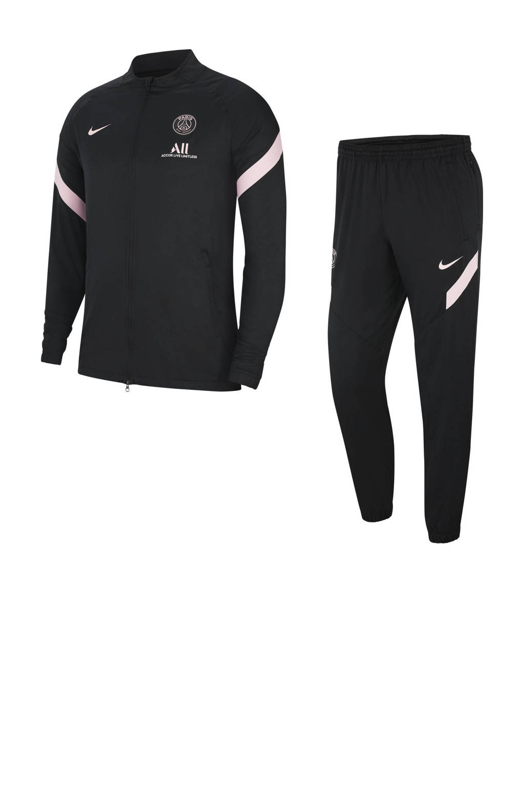 Nike Senior Paris Saint Germain trainingspak zwart/lichtroze, Zwart/lichtroze