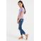 WE Fashion T-shirt met borduursels en ruches - lavendel