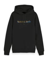 Scotch & Soda hoodie met logo zwart, Zwart