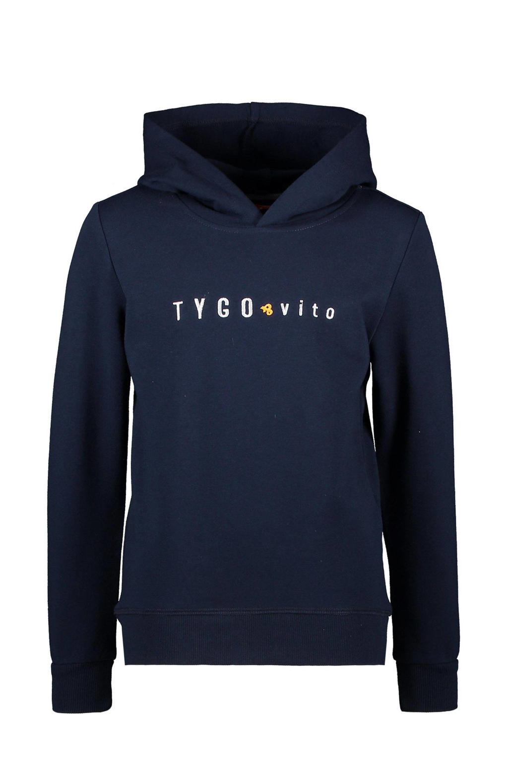 TYGO & vito hoodie met logo donkerblauw