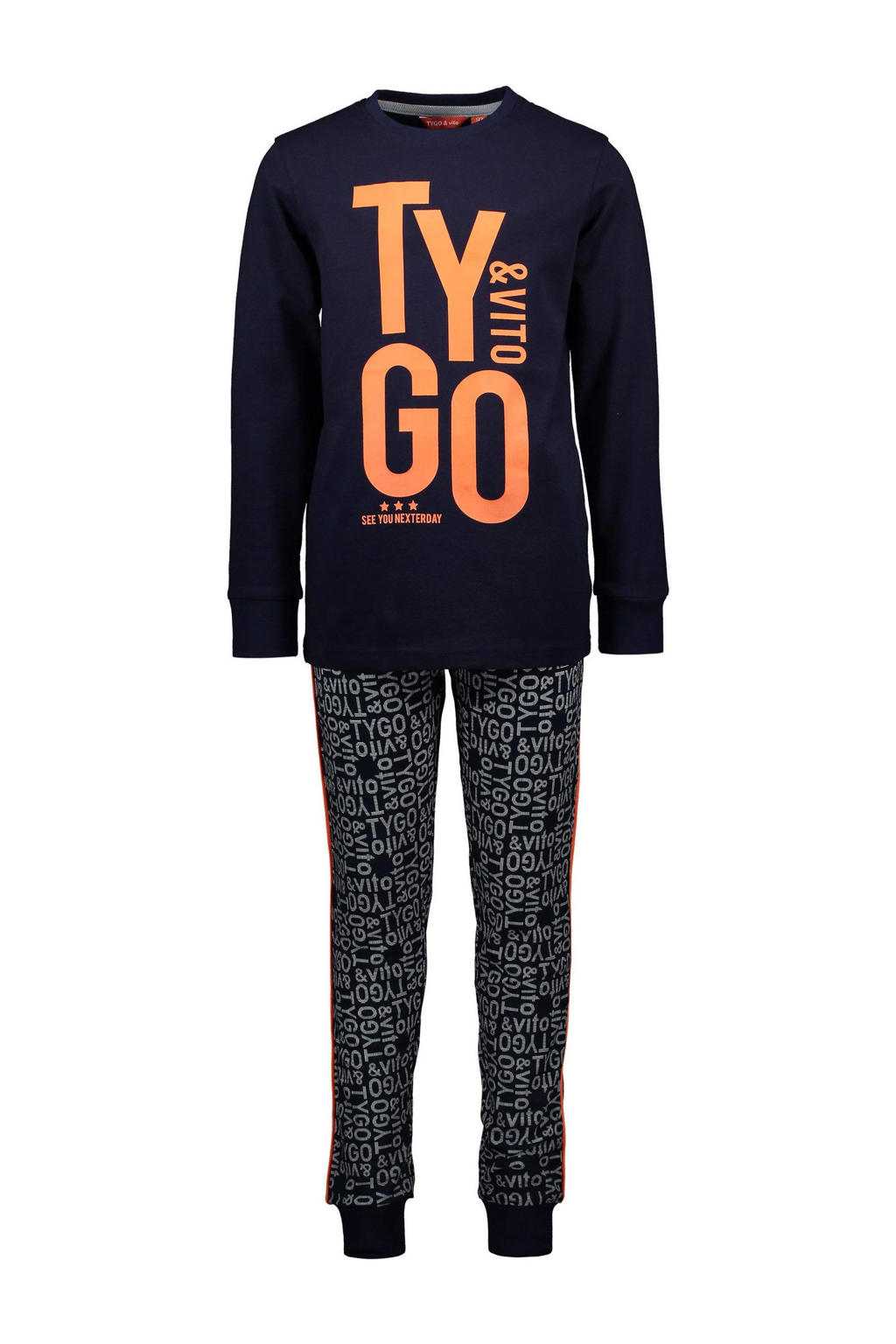 TYGO & vito   pyjama met logo donkerblauw