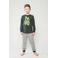 TYGO & vito pyjama met logo donkergroen/grijs melange