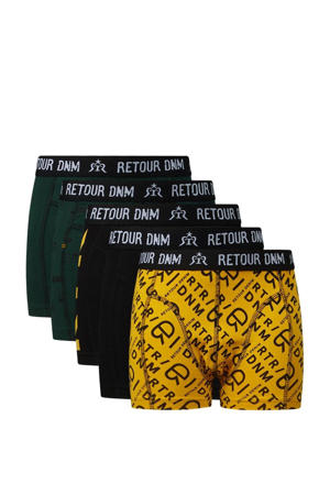   boxershort Asher - set van 5 zwart/geel/groen