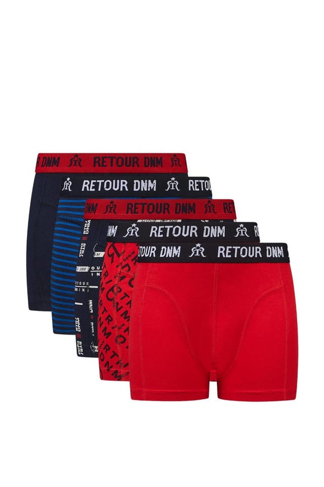 vezel graan aluminium Retour Denim boxershort Colton - set van 5 rood/donkerblauw | wehkamp