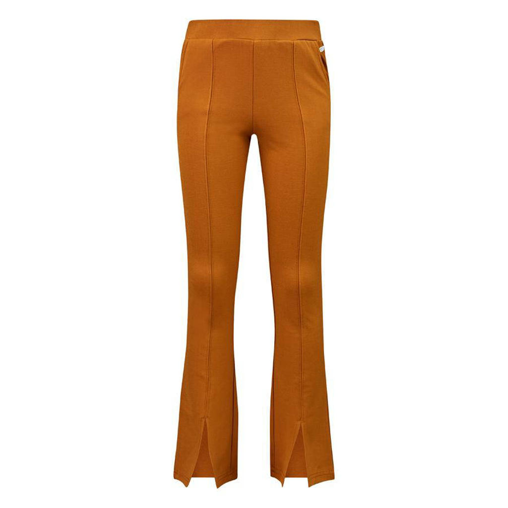 Bruine meisjes Retour Denim flared broek Jerada karamel van viscose met elastische tailleband