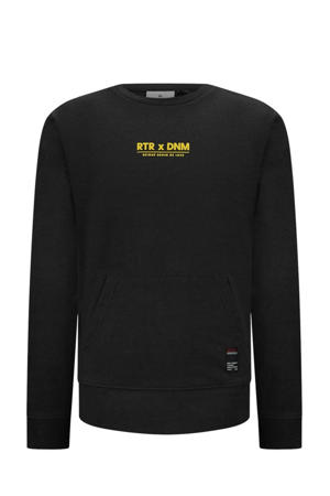 sweater Borya met logo zwart