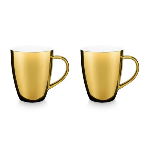 vtwonen XL mok (400 ml) (Ø9 cm) (set van 2) - goud