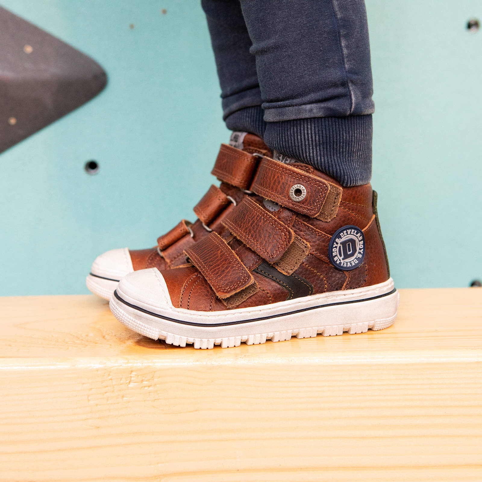 Develab 41947 leren enkelboots cognac | wehkamp