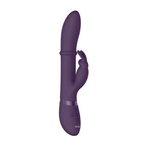 Luxe Oplaadbare Siliconen Rabbit vibrator Halo - Paars