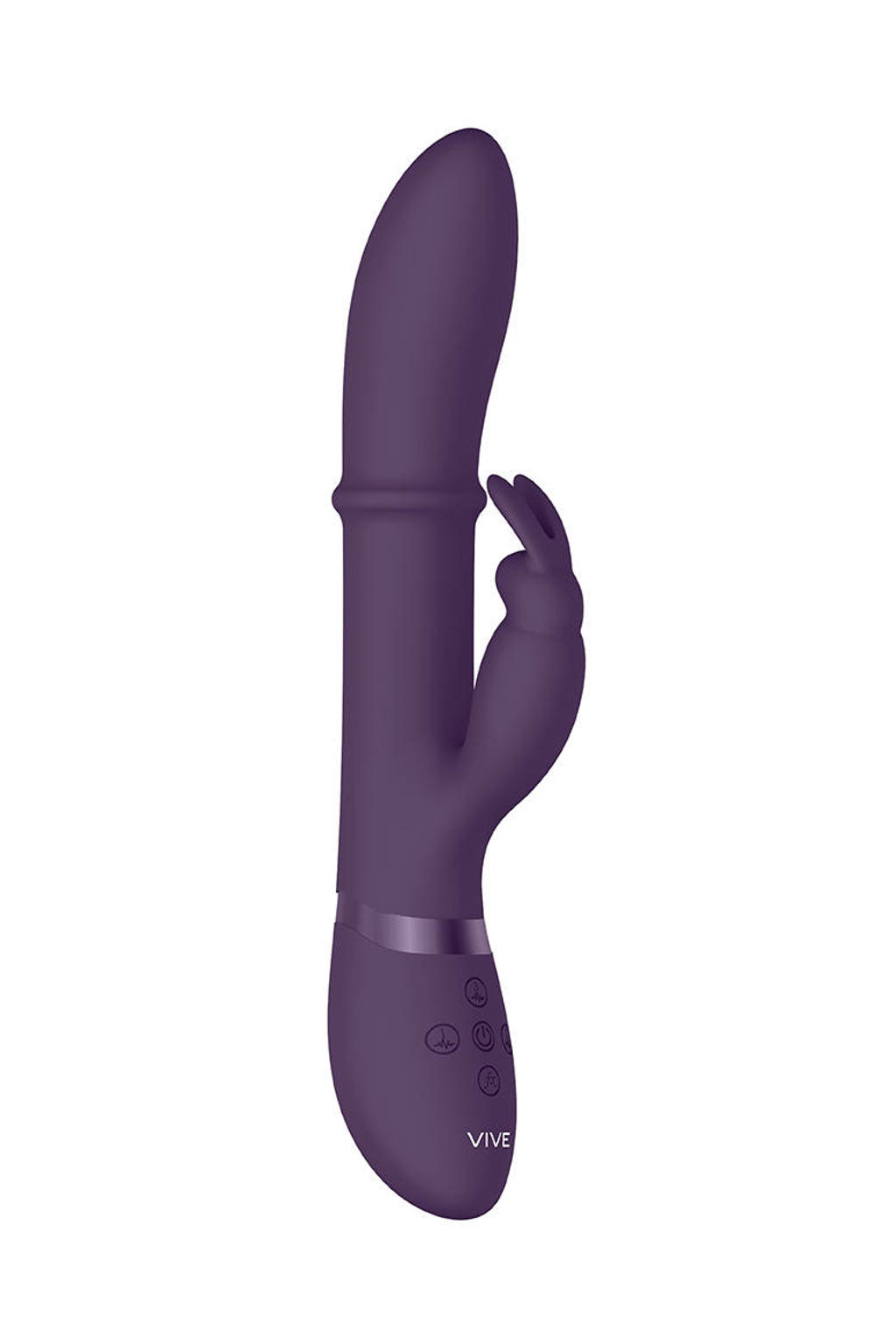 Vive Luxe Oplaadbare Siliconen Rabbit vibrator Halo - Paars