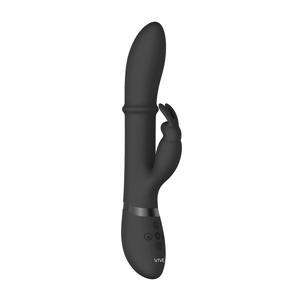 Luxe Oplaadbare Siliconen Rabbit Vibrator Halo - Zwart