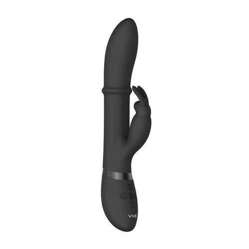 Wehkamp Vive Luxe Oplaadbare Siliconen Rabbit Vibrator - Halo - Zwart aanbieding