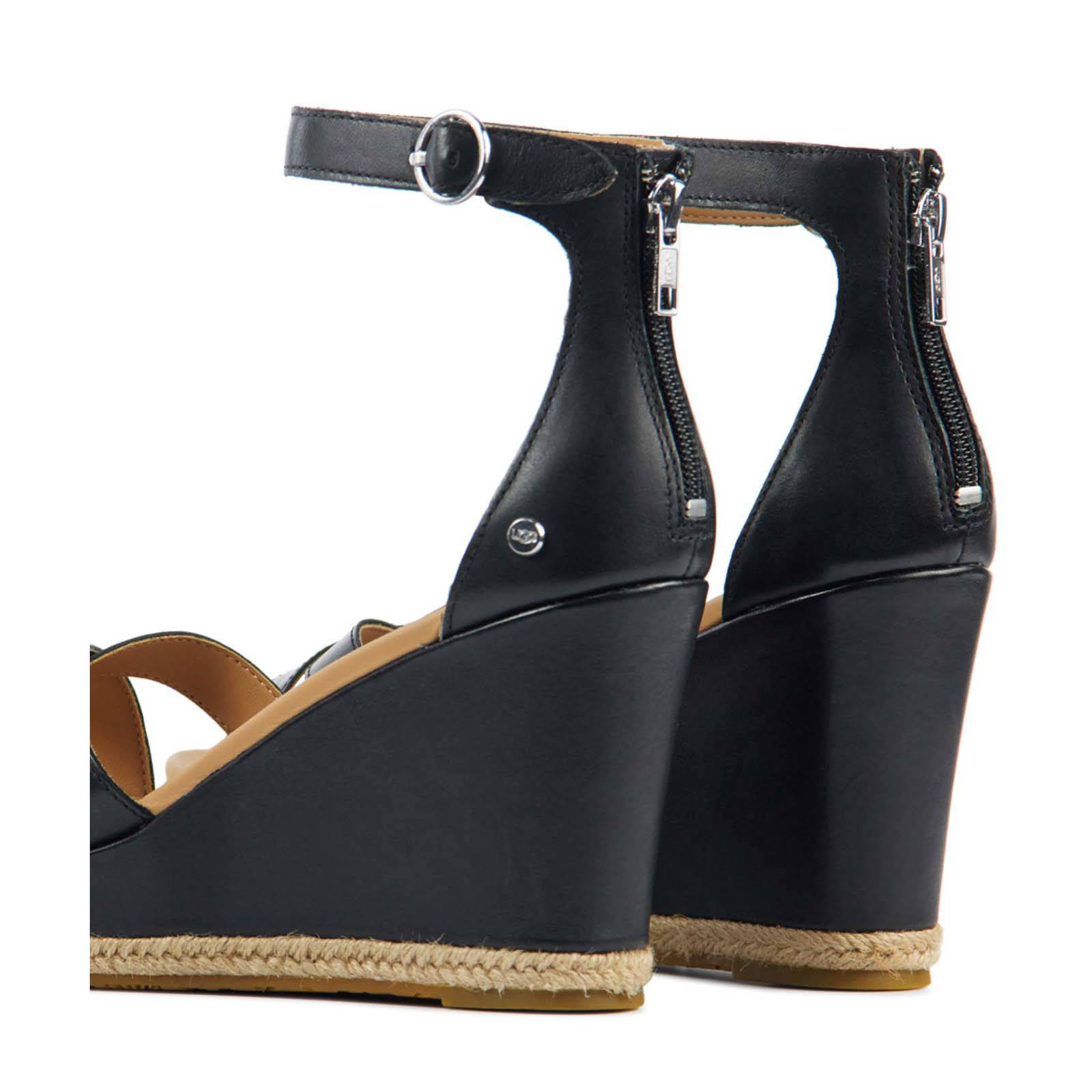 UGG Ezrah 1119980 leren sleehakken zwart | wehkamp