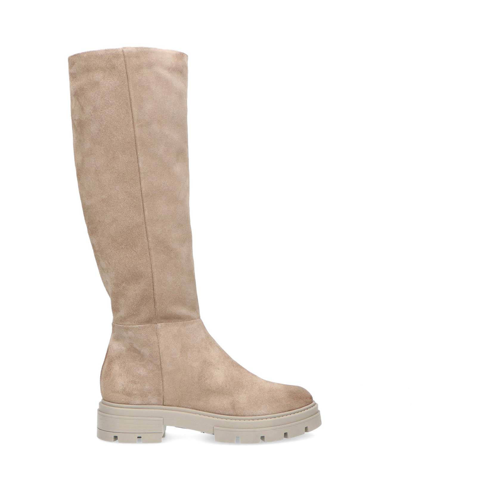 Manfield hoge suède laarzen beige | wehkamp