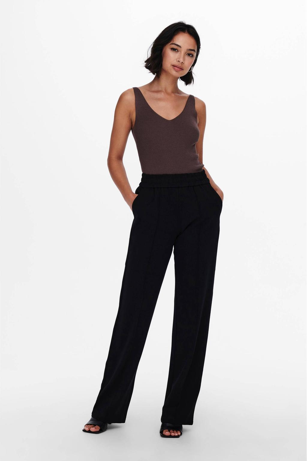 ONLY wide leg broek ONLPOPTRASH zwart