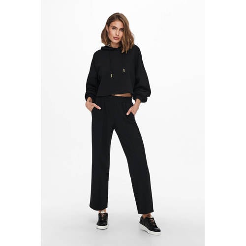 ONLY wide leg broek ONLPOPTRASH zwart afbeelding