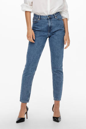 cropped high waist mom jeans ONLJAGGER medium blue denim