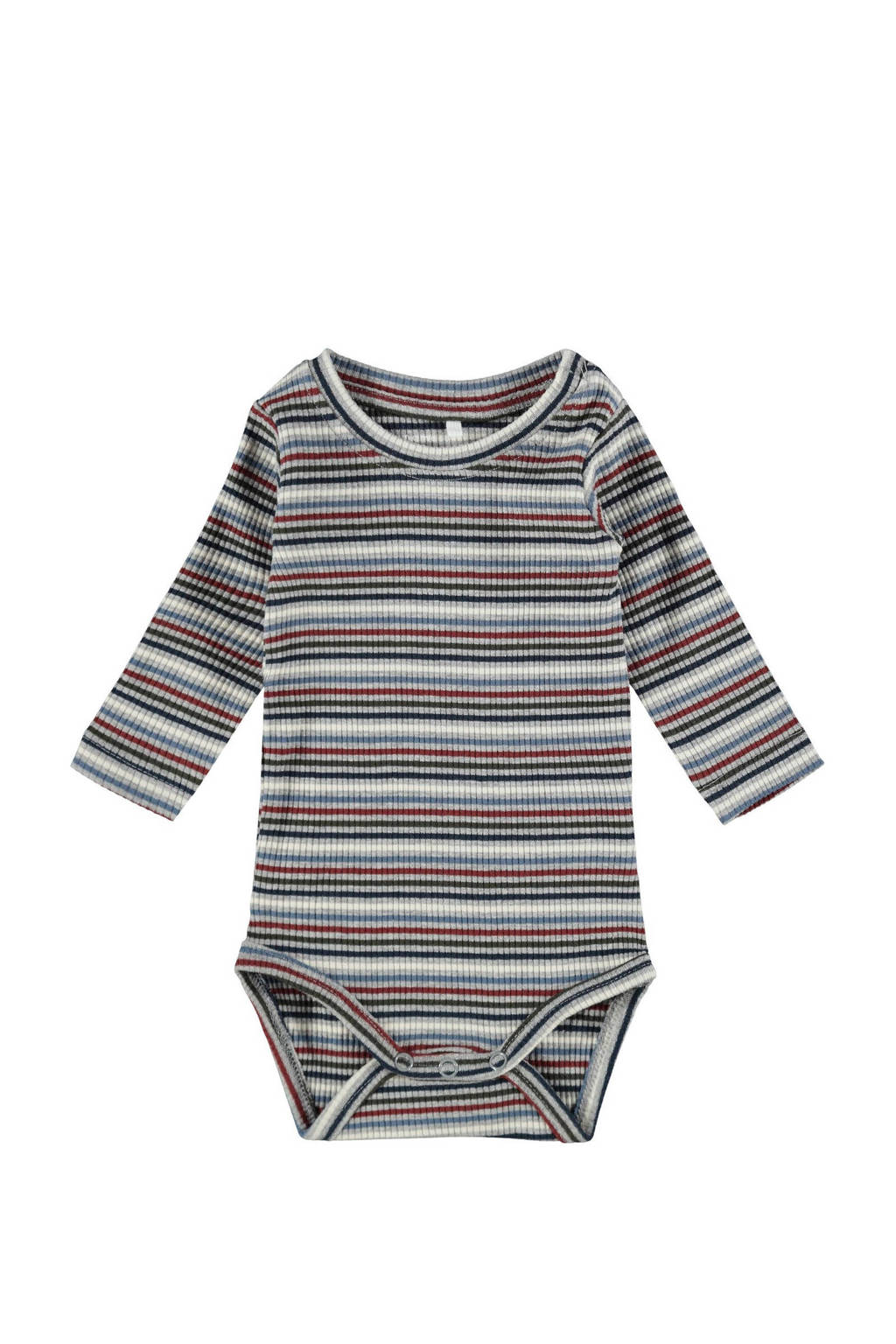 NAME IT BABY romper baby streep NBMRICHARD grijs melange, Grijs melange