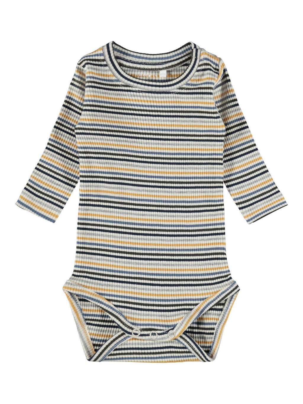 NAME IT BABY romper baby streep wit/geel, Wit/geel
