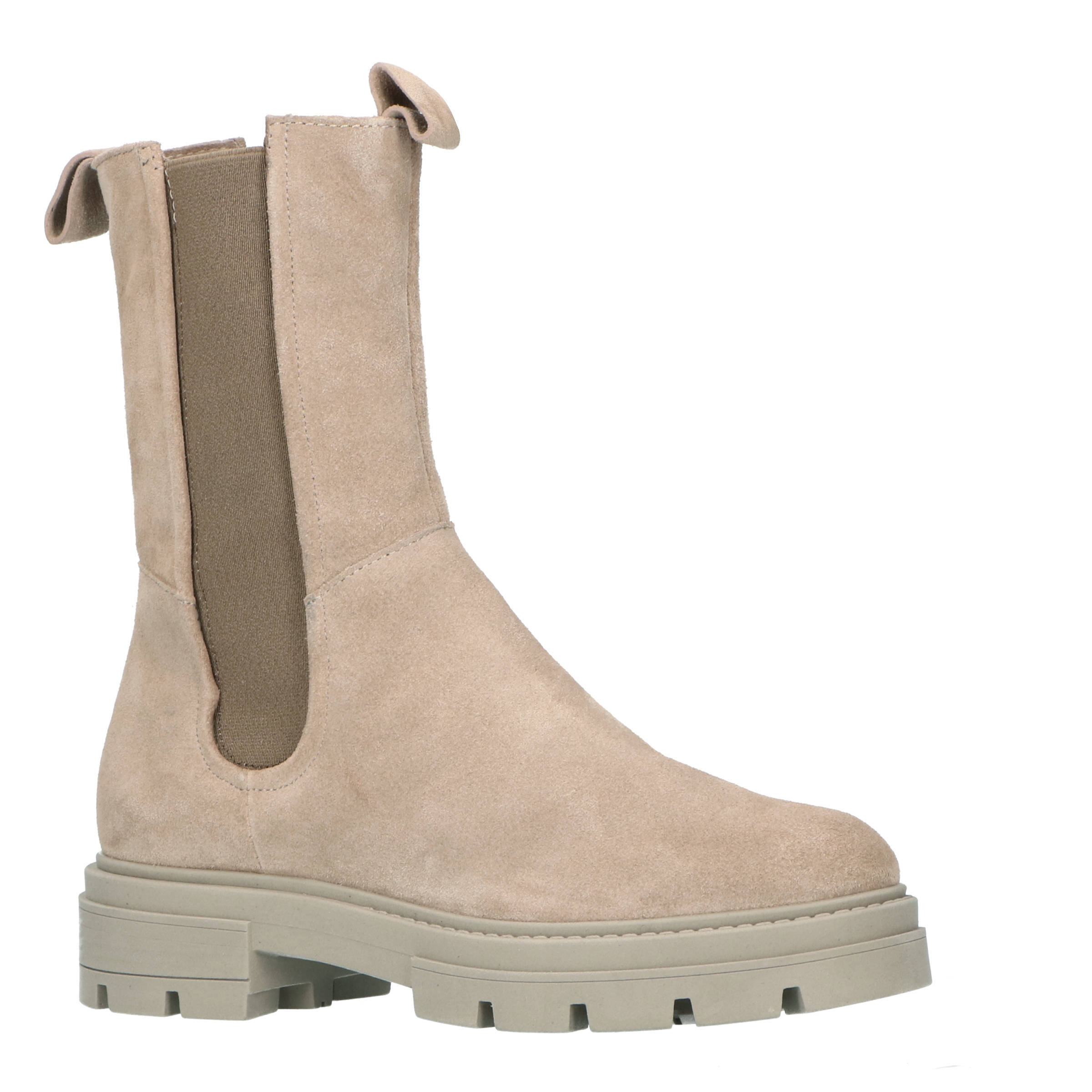 Mjus Beatrix M79203 hoge leren chelsea boots beige | wehkamp