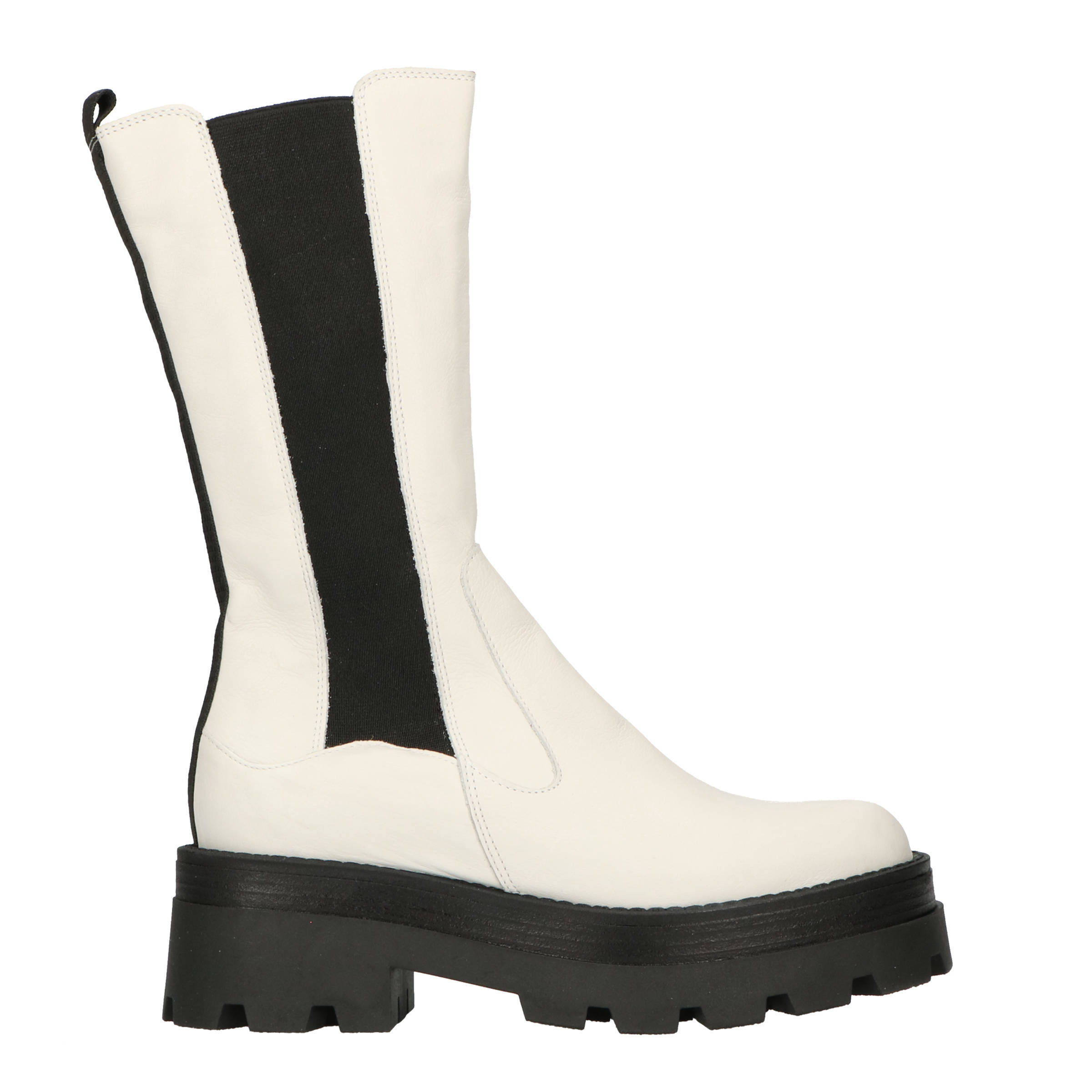Mjus Lateral P33201 hoge leren chelsea boots off white | wehkamp
