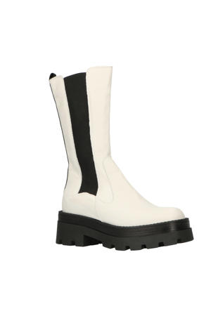 Lateral P33201 hoge leren chelsea boots off white