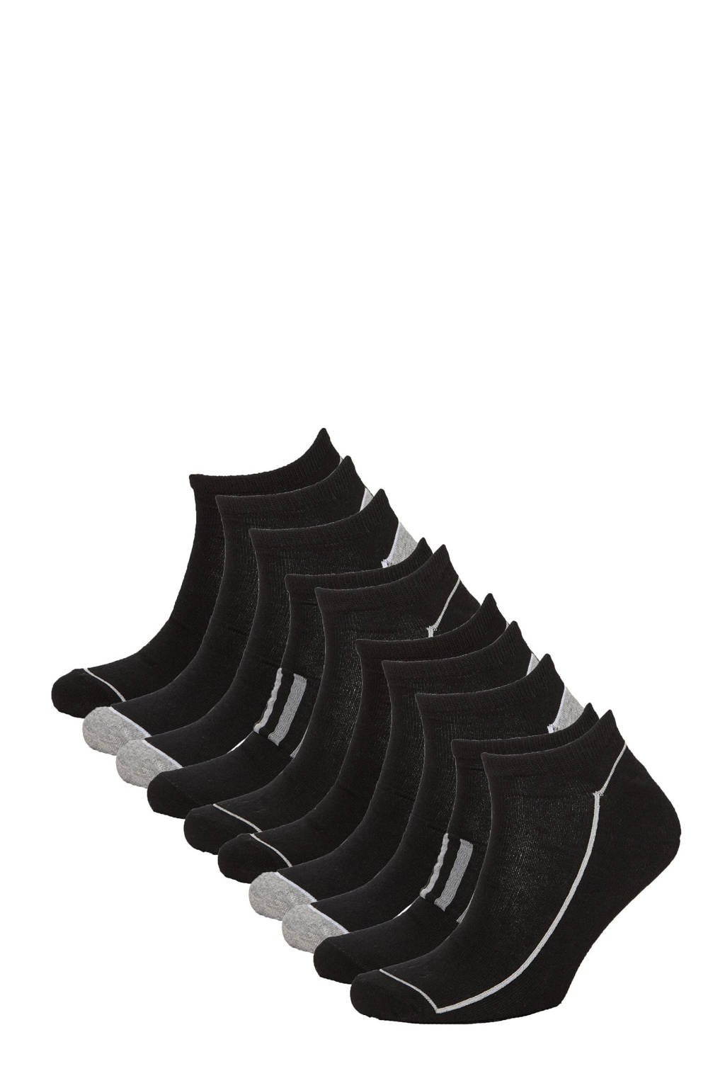Apollo sneakersokken - set van 10 zwart, Zwart