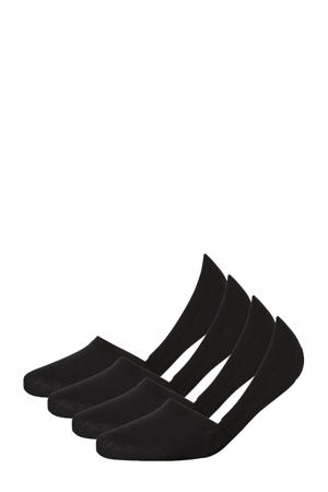 no-show sneakersokken - set van 4 zwart