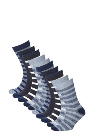 sokken - set van 10 blauw/donkerblauw