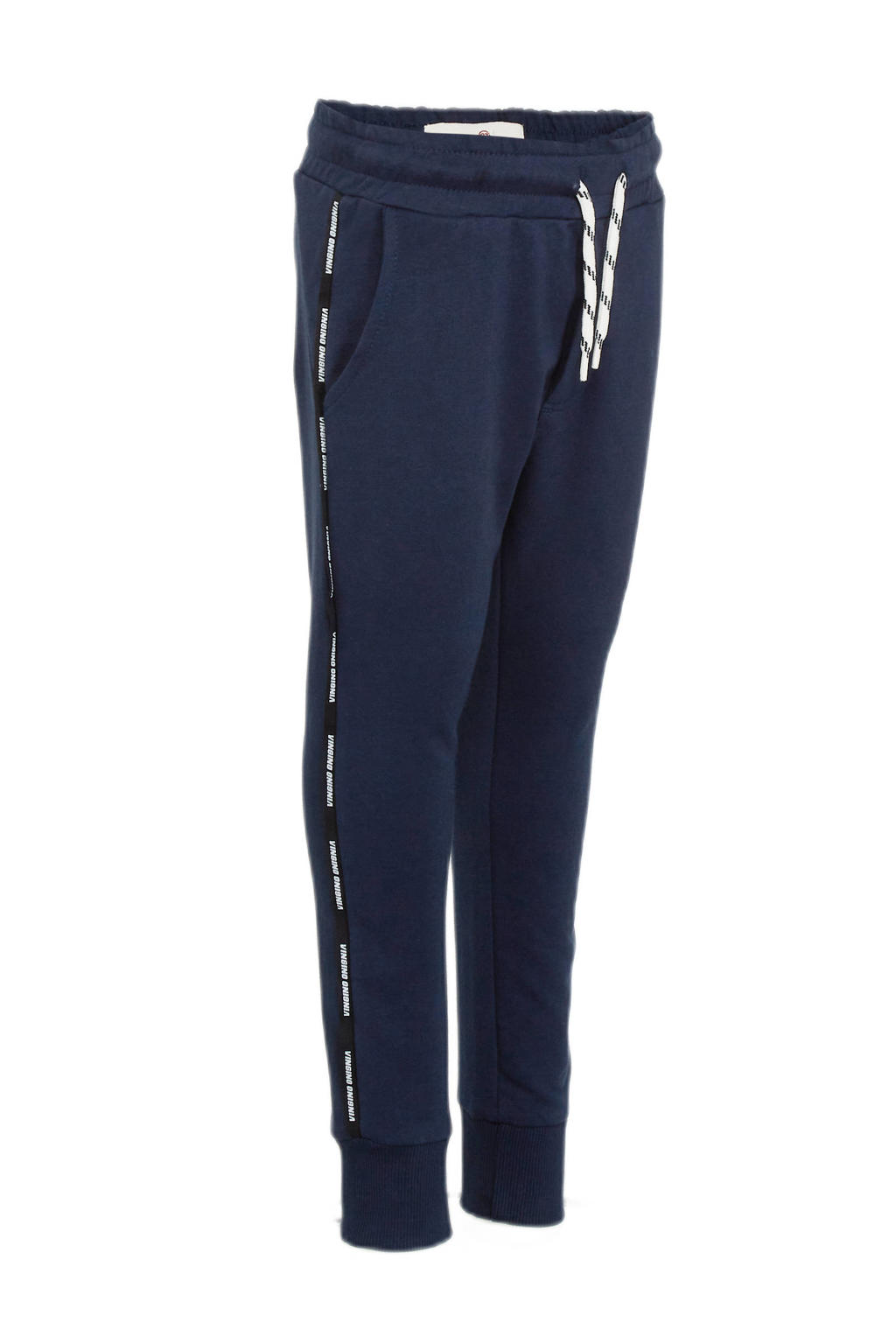 Donkerblauwe jongens Vingino joggingbroek Sisco van sweat materiaal met regular waist